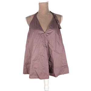 Tibi Halter Babydoll Tank Top Sz 12 Dusty Purple Mauve Y2k 90s Festival Boho